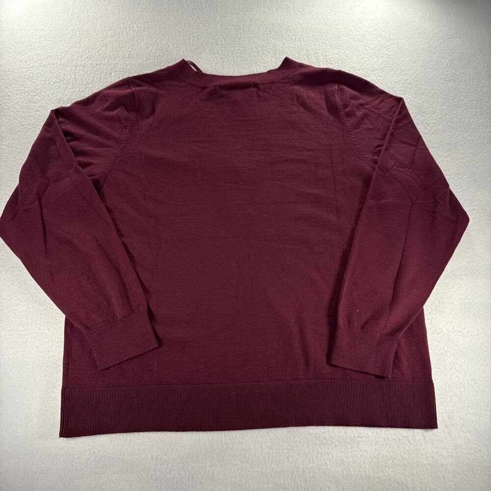 Lane Bryant Sweater Womens‎ 18/20 Maroon V-NECK Long Sleeve Retails $60.00 NWT - Picture 8 of 11